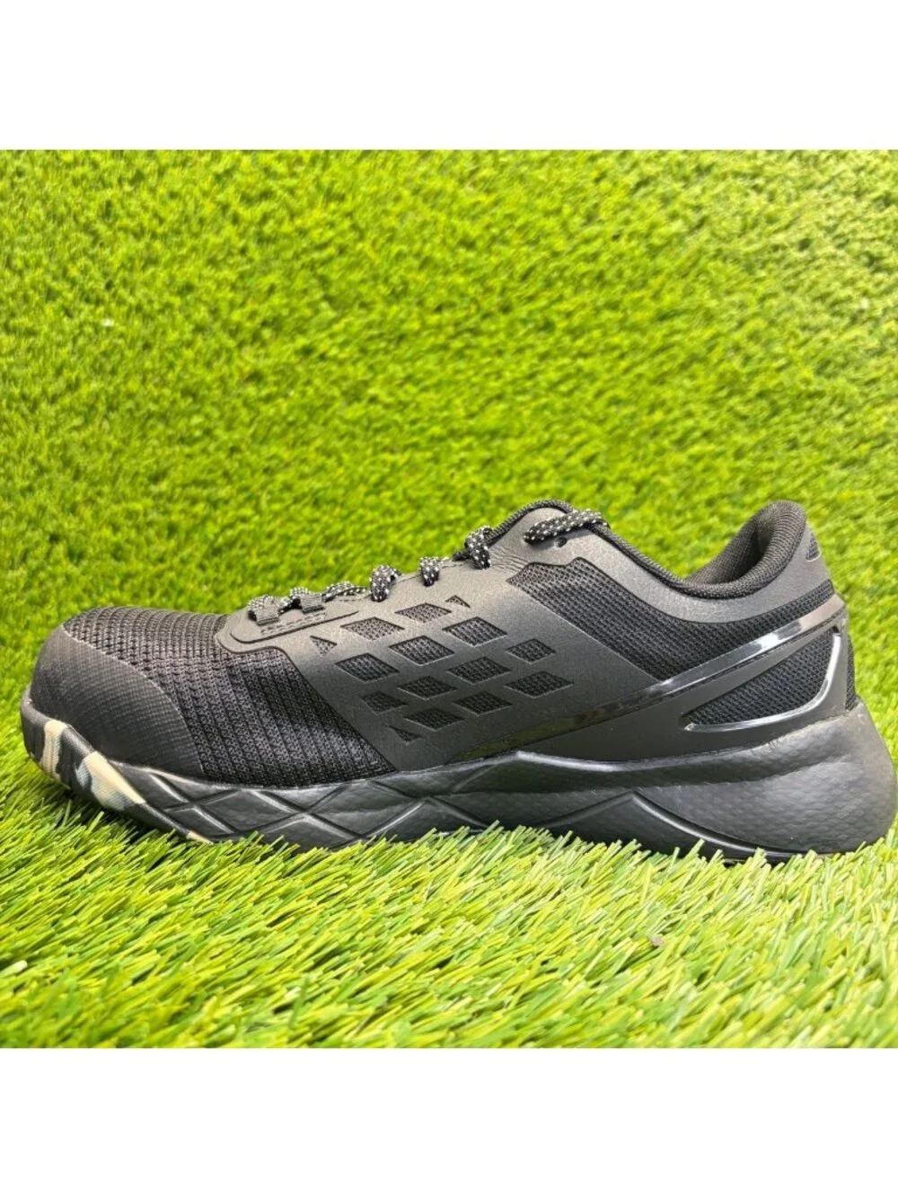 Reebok Nanoflex TR Womens Size 8.5D Black Beige Composite Toe Safety Work Shoes